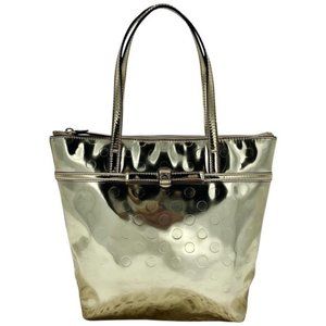 KATE SPADE Gold Patent Leather Large Shoulder Bag